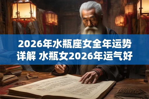 2026年水瓶座女全年运势详解 水瓶女2026年运气好不好