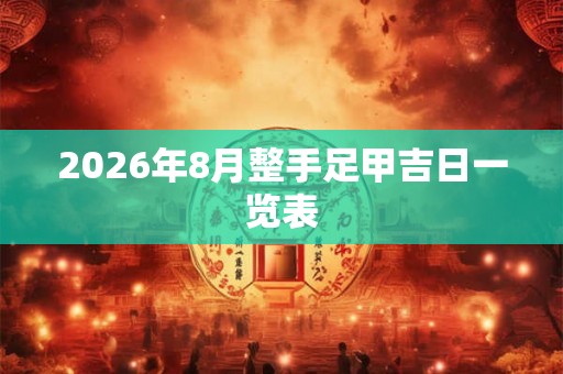 2026年8月整手足甲吉日一览表