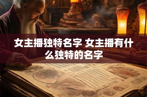 女主播独特名字 女主播有什么独特的名字