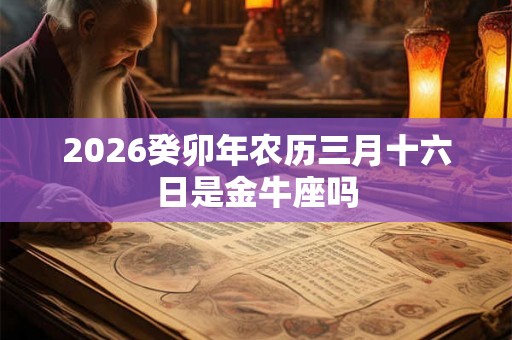 2026癸卯年农历三月十六日是金牛座吗