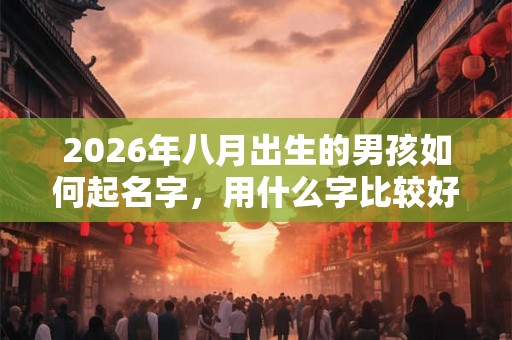 2026年八月出生的男孩如何起名字，用什么字比较好
