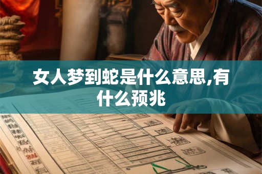 女人梦到蛇是什么意思,有什么预兆