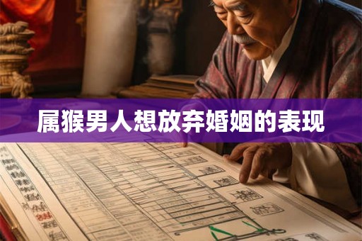属猴男人想放弃婚姻的表现