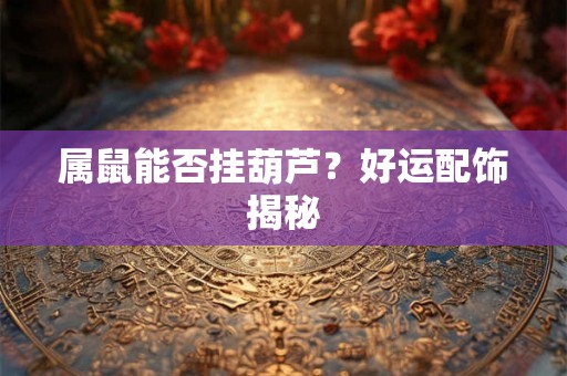属鼠能否挂葫芦?好运配饰揭秘 属鼠能否挂葫芦?好运配饰揭秘