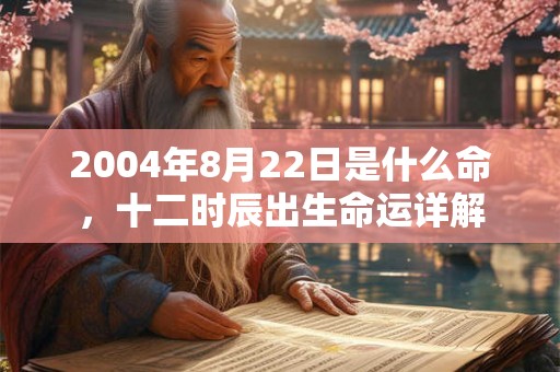 2004年8月22日是什么命，十二时辰出生命运详解
