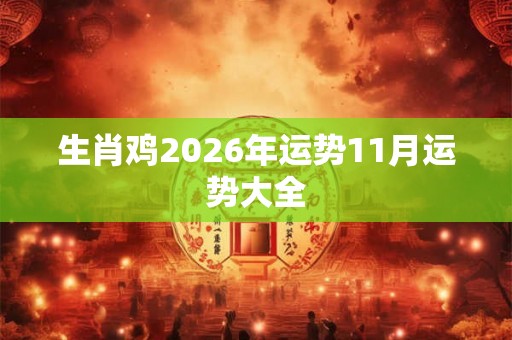 生肖鸡2026年运势11月运势大全 生肖鸡2026年运势11月运势大全