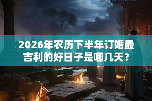2026年农历下半年订婚最吉利的好日子是哪几天？