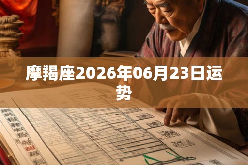 摩羯座2026年06月23日运势