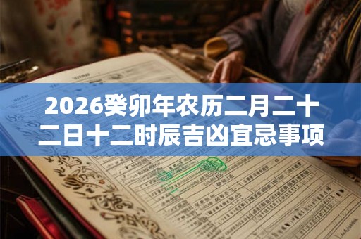 2026癸卯年农历二月二十二日十二时辰吉凶宜忌事项一览