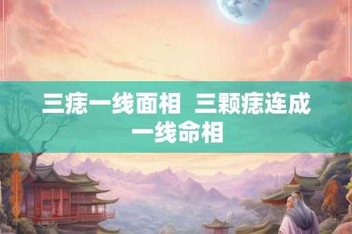 三痣一线面相  三颗痣连成一线命相