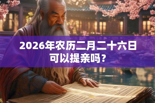 2026年农历二月二十六日可以提亲吗？