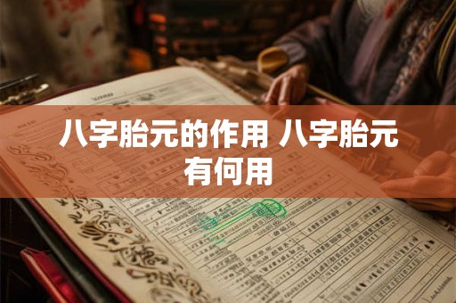 八字胎元的作用 八字胎元有何用