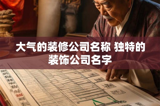 大气的装修公司名称 独特的装饰公司名字