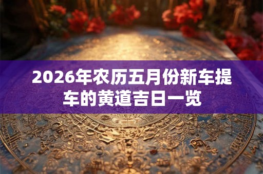 2026年农历五月份新车提车的黄道吉日一览