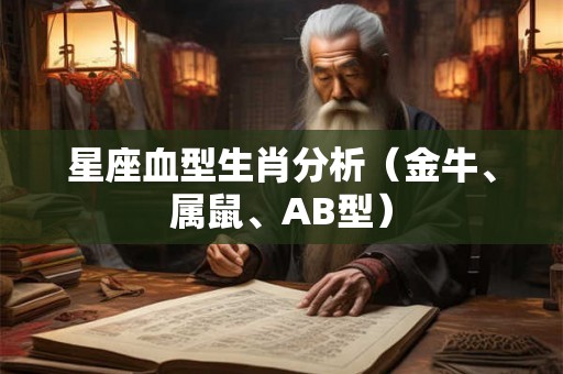 星座血型生肖分析（金牛、属鼠、AB型）