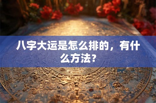 八字大运是怎么排的，有什么方法？