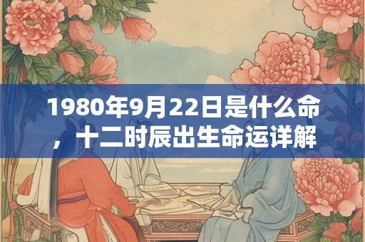 1980年9月22日是什么命，十二时辰出生命运详解