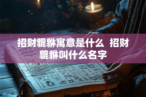招财貔貅寓意是什么  招财貔貅叫什么名字