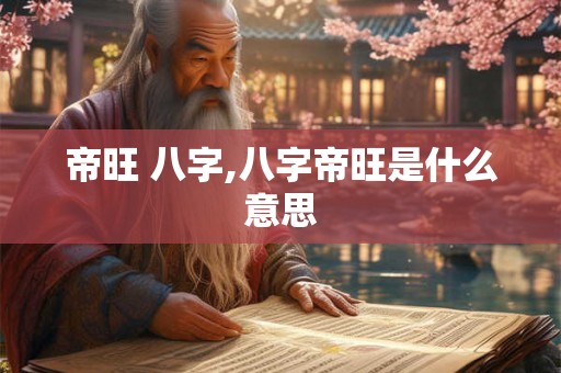 帝旺 八字,八字帝旺是什么意思