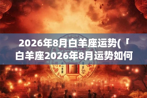 2026年8月白羊座运势(「白羊座2026年8月运势如何？逆境中如何脱颖而出？」)
