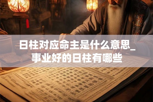 日柱对应命主是什么意思_事业好的日柱有哪些