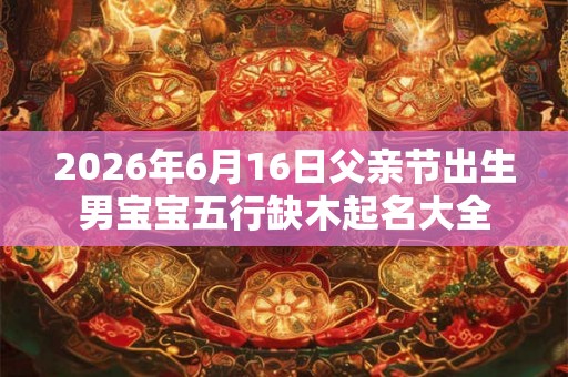 2026年6月16日父亲节出生男宝宝五行缺木起名大全