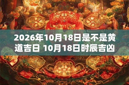 2026年10月18日是不是黄道吉日 10月18日时辰吉凶