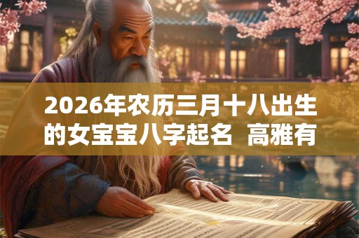 2026年农历三月十八出生的女宝宝八字起名 高雅有气质的孩名字 2026年农历三月十八出生的女宝宝八字起名 高雅有气质的孩名字