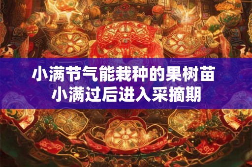 小满节气能栽种的果树苗 小满过后进入采摘期