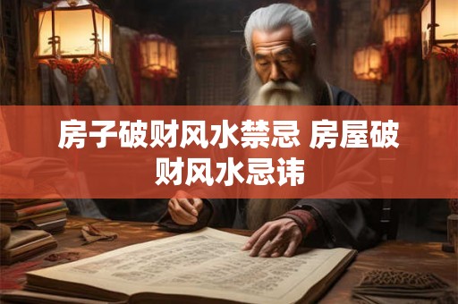 房子破财风水禁忌 房屋破财风水忌讳