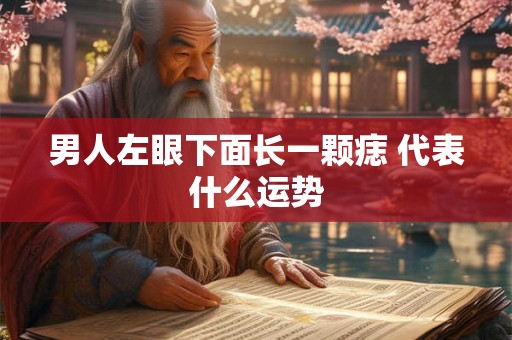 男人左眼下面长一颗痣 代表什么运势