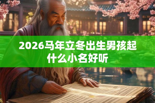 2026马年立冬出生男孩起什么小名好听 2026马年立冬出生男孩起什么小名好听