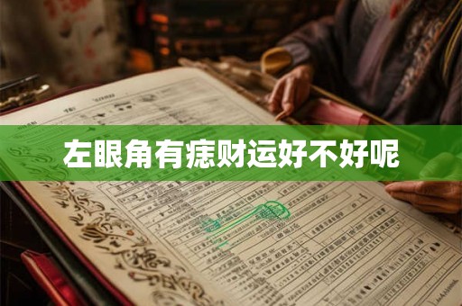 左眼角有痣财运好不好呢