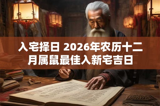 入宅择日 2026年农历十二月属鼠最佳入新宅吉日