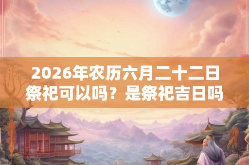 2026年农历六月二十二日祭祀可以吗？是祭祀吉日吗？