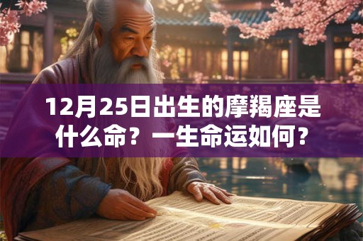 12月25日出生的摩羯座是什么命?一生命运如何? 12月25日出生的摩羯座是什么命?一生命运如何?
