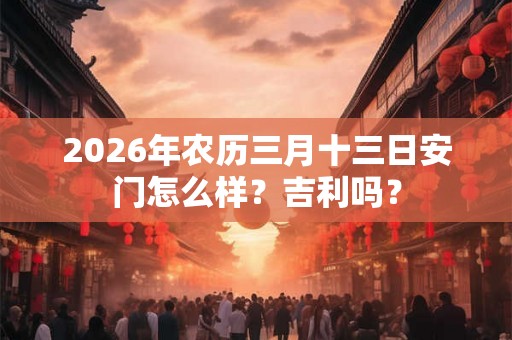2026年农历三月十三日安门怎么样？吉利吗？