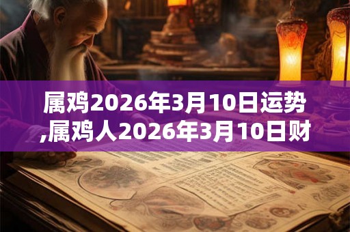 属鸡2026年3月10日运势,属鸡人2026年3月10日财运,生肖鸡2026年3月10日运势