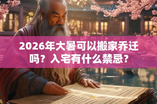 2026年大暑可以搬家乔迁吗?入宅有什么禁忌? 2026年大暑可以搬家乔迁吗?入宅有什么禁忌?