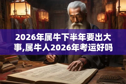 2026年属牛下半年要出大事,属牛人2026年考运好吗