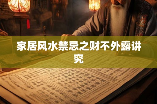 家居风水禁忌之财不外露讲究