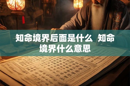 知命境界后面是什么  知命境界什么意思