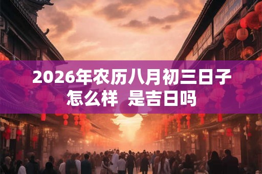 2026年农历八月初三日子怎么样  是吉日吗