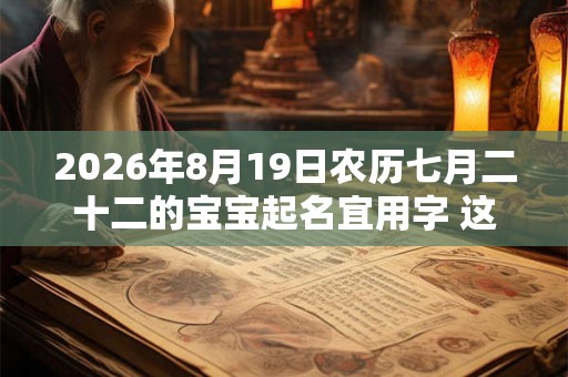 2026年8月19日农历七月二十二的宝宝起名宜用字 这些字起名真的可以 2026年8月19日农历七月二十二的宝宝起名宜用字 这些字起名真的可以