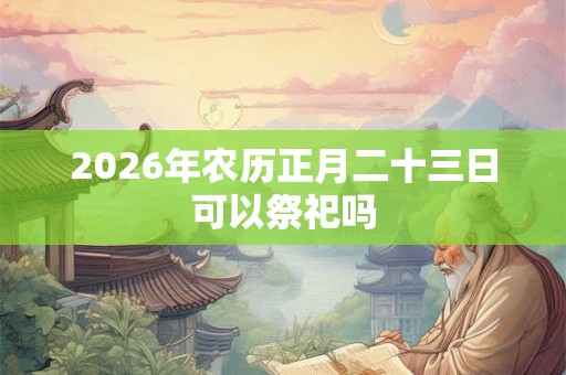 2026年农历正月二十三日可以祭祀吗