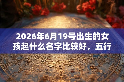 2026年6月19号出生的女孩起什么名字比较好，五行属什么
