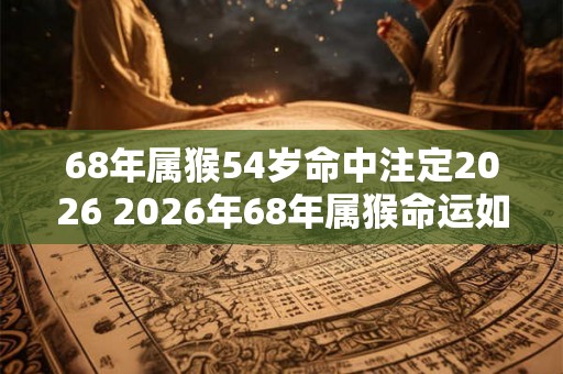 68年属猴54岁命中注定2026 2026年68年属猴命运如何 68年属猴54岁命中注定2026 2026年68年属猴命运如何