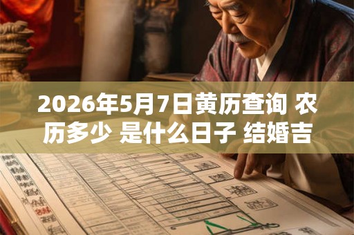 2026年5月7日黄历查询 农历多少 是什么日子 结婚吉时 2026年5月7日黄历查询 农历多少 是什么日子 结婚吉时