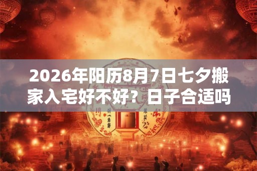 2026年阳历8月7日七夕搬家入宅好不好？日子合适吗？