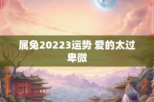 属兔20223运势 爱的太过卑微